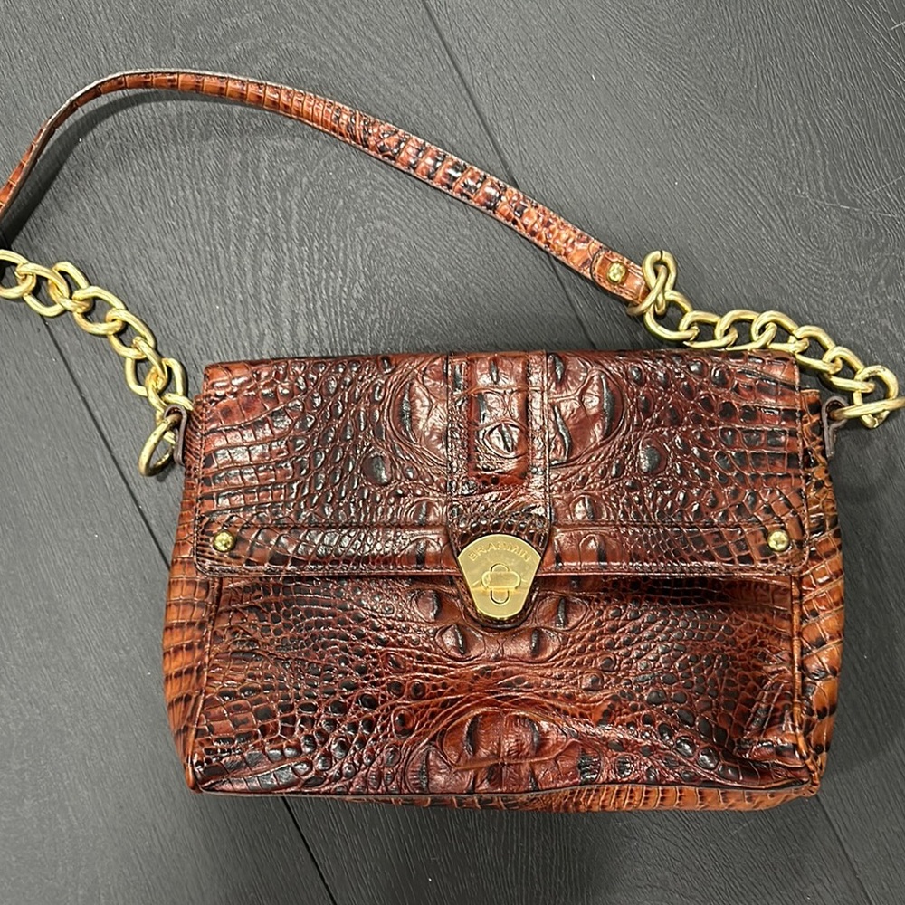 Brown Crocodile Pattern Women Bag